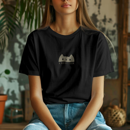 A Quiet Look T-shirt – Minimal Cat Design