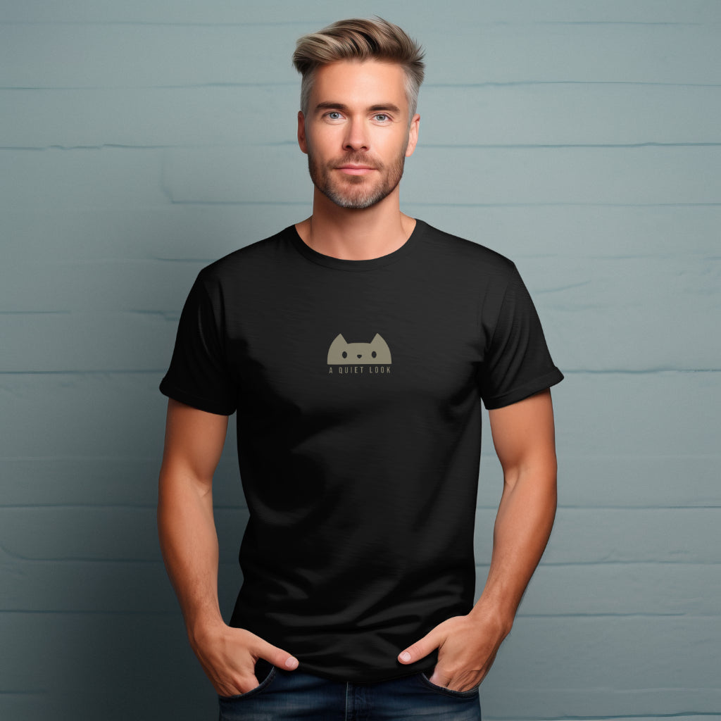 A Quiet Look T-shirt – Minimal Cat Design